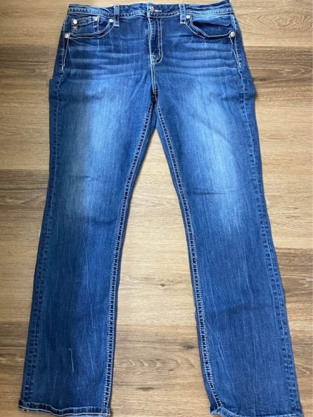 Miss Me Los Angeles Jeans Size 36 PROJECT REPAIR K1129 Mid Rise Straight Leg